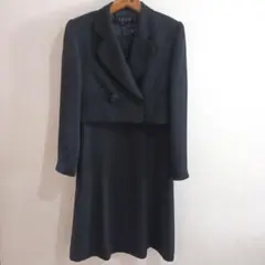 ブラックフォーマル2点セット(半袖ワンピース&ジャケット)黒9号　礼服喪服