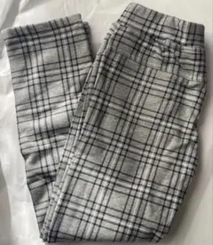グレーチェック、ネイビー 長ズボン2本 120〜130cm 厚手 裏起毛