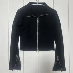 SHEIN 長袖　ブラック　M ジッパー付きクロップド