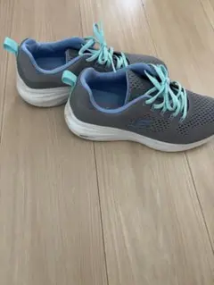グレー/水色 ランニングシューズ スケッチャーズ　24.0cm