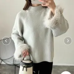 本日限定！【新品】エマテイラー ファースリーブボトルネックニットプルオーバー