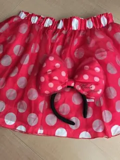 ミニーマウス　スカートとリボンカチューシャセット⭐︎