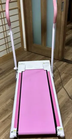 ピンク 折りたたみランニングマシン【引取限定】