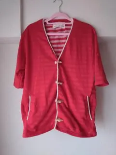 LOCK HEAVEN☆メンズ5分袖カーディガン 赤