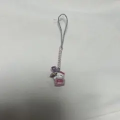 ハローキティ ストラップ ピンク 鈴付き　着物　ご当地ストラップ　平成レトロ