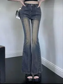 SHEIN フレアデニム ダークウォッシュ 22664127