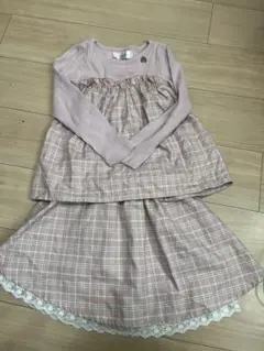 Majolica ピンク チェック柄 長袖カットソー