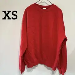 H&M 【XS】レッド トレーナー 長袖 赤 無地 シンプル 裏起毛 スウェット