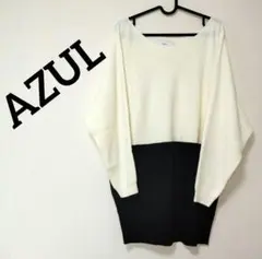 AZULアズール オフショルダー 2トーンニットセーターL