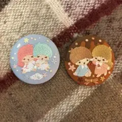 サンリオ　刺繍缶バッジ　キキララ　リトルツインスターズ　2点セット