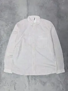 MHL. エムエイチエル ストライプ 柄 ホワイト 白 長袖 シャツ