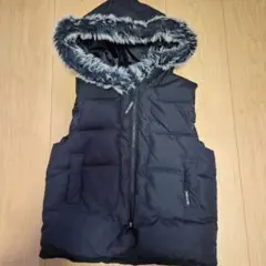 COMME CA ISM フード付きダウンベスト 120A ブラック