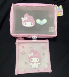 サンリオ　マイメロディ　韓国ダイソー　メッシュポーチ　マイメロ