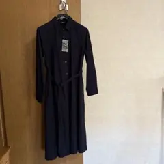 UNIQLO　コットンAラインシャツワンピース　Ｍ ネイビー　紺 土日セール中