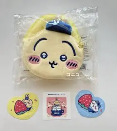 [韓国]EDIYA COFFEE Xちいかわ ポーチ うさぎ　シール セット