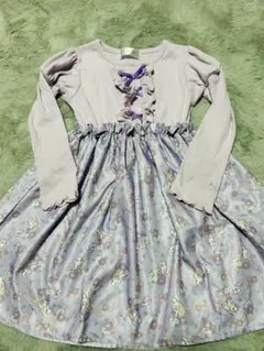 ディズニープリンセス ラプンツェル 子供服 女の子 110長袖 ワンピース