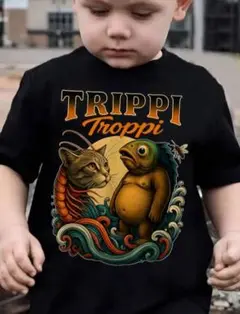 イタリアンブレインロット　トリッピトロッピ　半袖　Tシャツ　130　ブラック