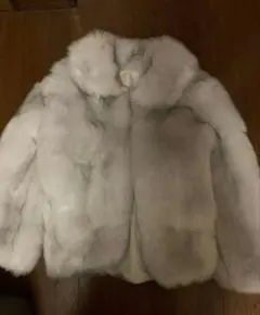 ホワイト フェイクファーコート