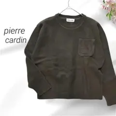 専用【ピエールカルダン】レディース長袖ニットラムウール100% カーキ　サイズM