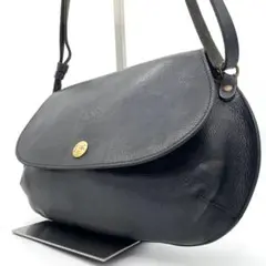 【美品】イルビゾンテ　2way バッグ　ロゴ型押し　金ボタン　レザー　黒