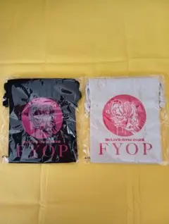 B‘z FYOP ミニ巾着 黒・ナチュラル2点セット