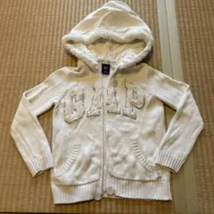 GAP フードボア裏地付きニットパーカー 110サイズ