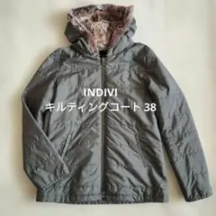 フード付き キルティングジャケット カーキ