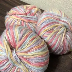 カラフルグラデーションウールスラブヤーン3玉