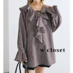 w closet ラッフルフリルブラウス　シャツ　ブラウス　美品