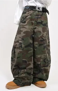 L2096　ウォッシュドバルーンカモフラージュチノ　L（green）　地底人