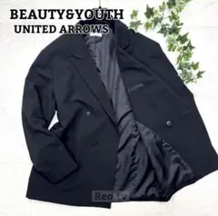 美品【BEAUTY&YOUTH】ダブル テーラードジャケット 4B XL 黒