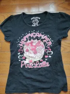 ピンクラテ　キラキラストーン＆ロゴTシャツＳサイズ美品