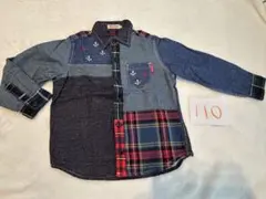 MIKI HOUSE 110パッチワーク長袖シャツ　美品