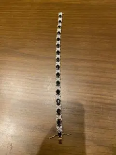 ゴールドカラー サファイア調 ブレスレット 925刻印