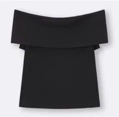 GU オフショルダーT ブラック XXL