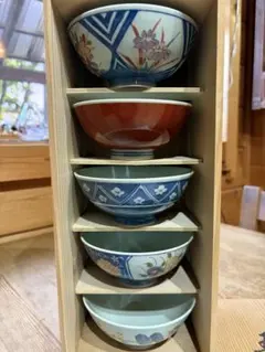 【新品】　木箱入　有田焼　五椀揃　西峰作　5つセット