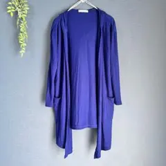 Ledual【M】カーディガン　フード付き　羽織り　ポケット　紺色