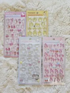 新品 サンリオ ボンボンドロップシール 4種 うるちゅる ぷっくりシール