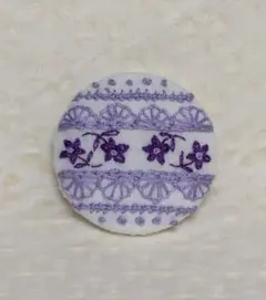 くるみボタン刺繍　ハンドメイド　ヘアゴム　ブローチ