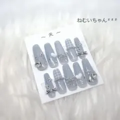 No.8 ネイルチップ 水色 ブルー 韓国 量産型 フレンチガーリー ワンホン