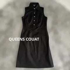 QUEENSCOUAT ワンピース　ブラック　襟付き　Sサイズ