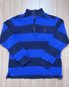 ポロ　ラルフローレン　ハーフジップ トレーナー ニット 150 青×濃紺