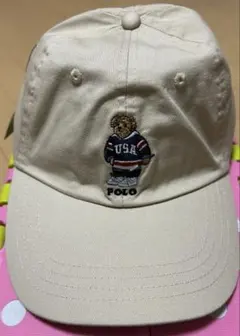 現行 ポロラルフローレン キャップ 帽子 ポロベア ベージュ