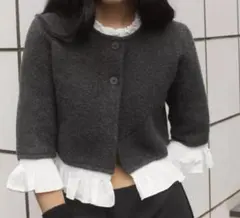 ZARA ポプリンコンビニットジャケット S - メルカリ