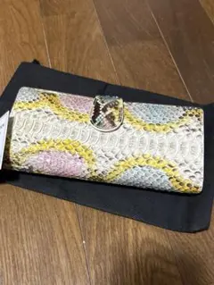 希少カラー高級皮革金運アップパイソン長財布小銭入れ付き