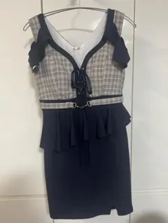 dazzy storeチェック柄ペプラムドレス