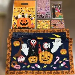 ハロウィン 風呂敷、ポケットティッシュ、フロストバッグセット