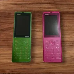 WILLCOM baum 緑 ピンク 携帯電話 本体のサムネイル