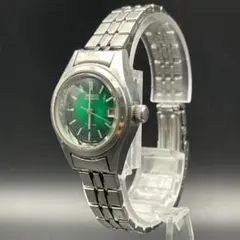 稼働/希少✨SEIKO セイコー 特殊文字盤 エメラルドグリーン 自動巻 21 