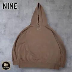 激レアNIKEセンタースウッシュパーカーブラウン/ベージュY2K XL